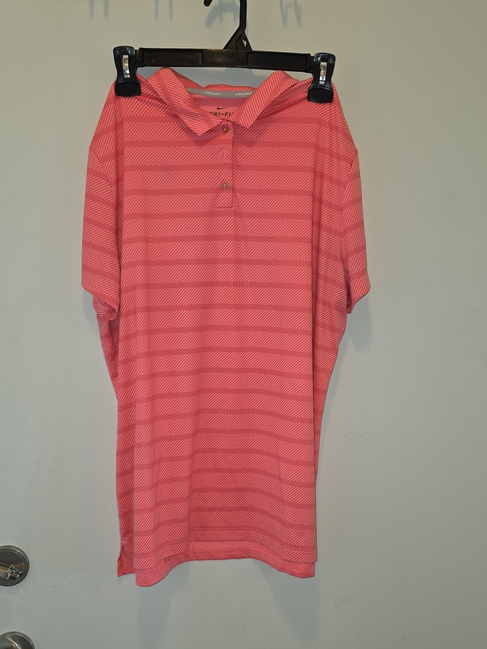 Nike Golf Women's Coral Pink Striped Polo